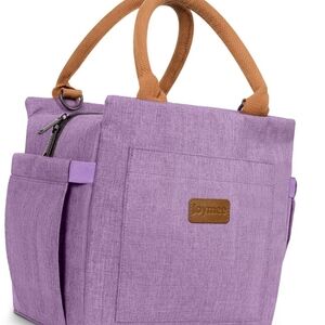 Elegant Purple Insulated Lunch Bag with Side Pocket